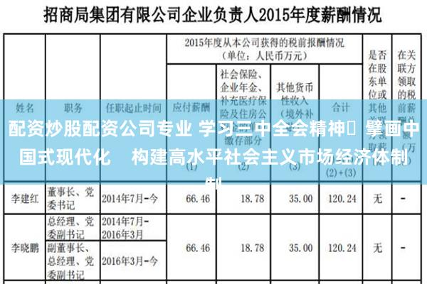 配资炒股配资公司专业 学习三中全会精神 擘画中国式现代化    构建高水平社会主义市场经济体制