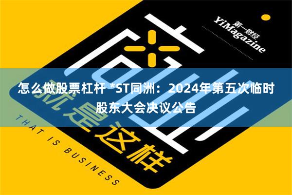 怎么做股票杠杆 *ST同洲：2024年第五次临时股东大会决议公告